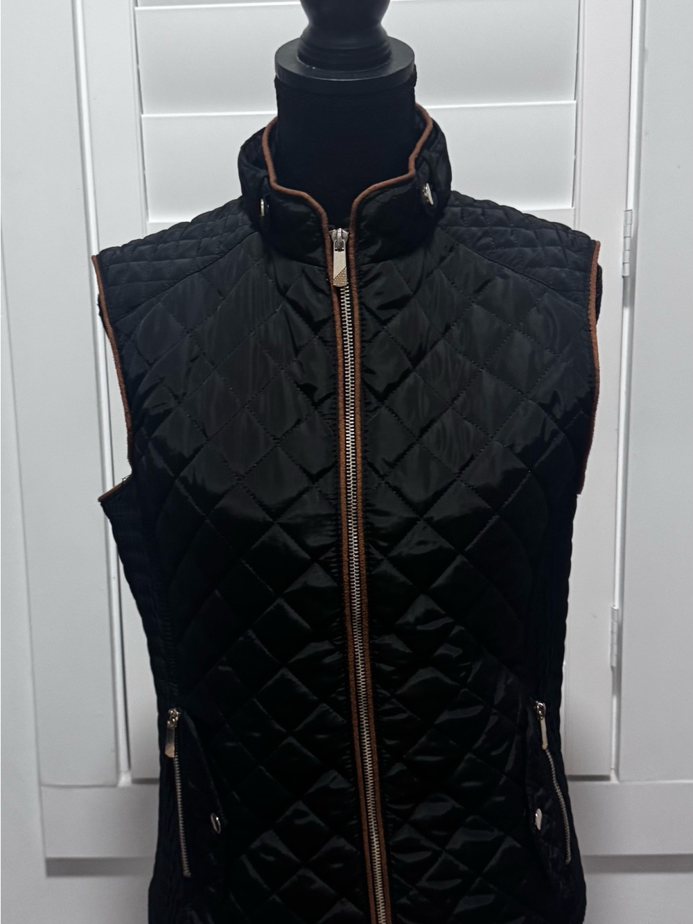 Special One by Rock Black Quilted Faux Fur Lined Vest Women’s L